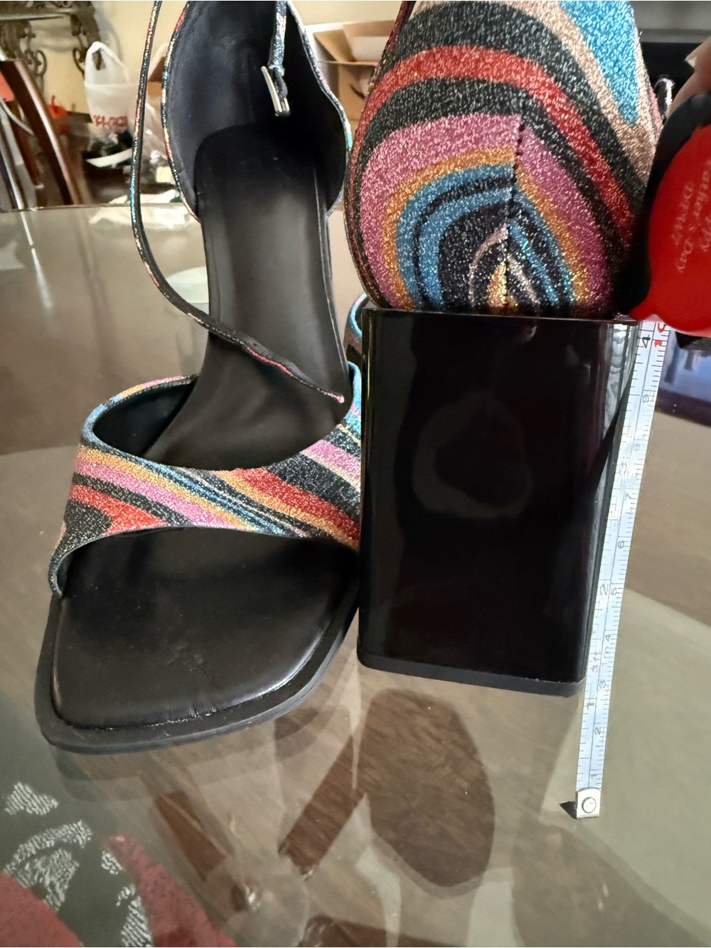 Wild Pair Multicolor Glitter Block Heel Sandals